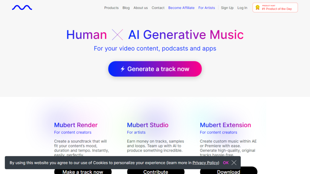Mubert is a leading AI music generation platform