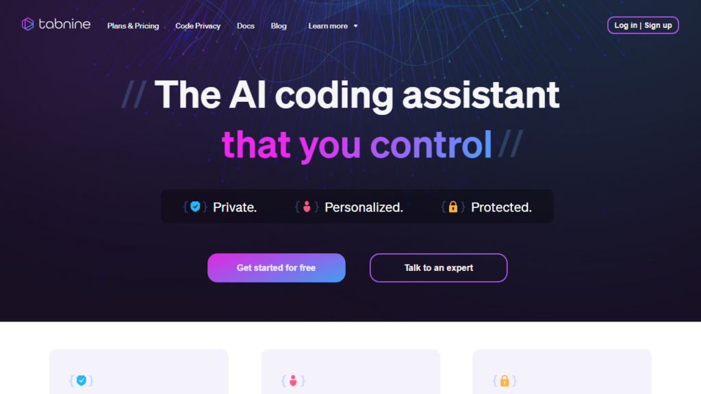 Tabnine is an AI coding assistant designed to deliver an exceptional